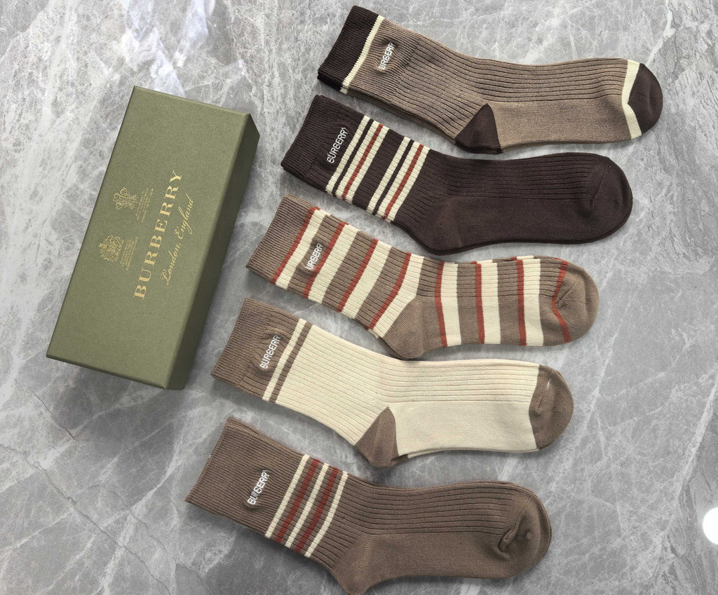 Burberry Cotton Crew Socks - 5-Pair Pack
