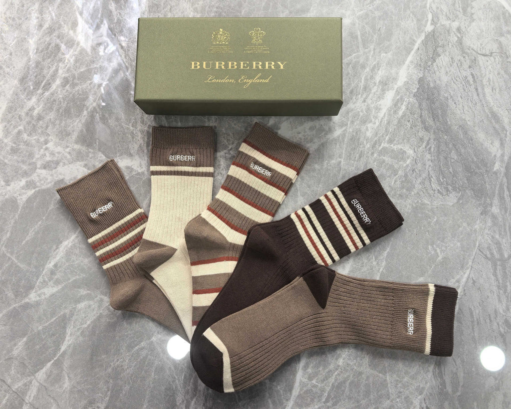 Burberry Cotton Crew Socks - 5-Pair Pack