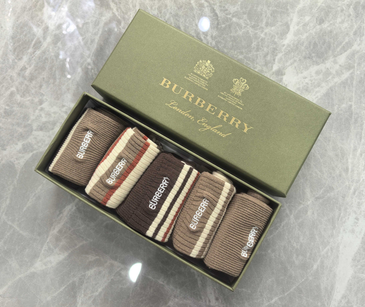 Burberry Cotton Crew Socks - 5-Pair Pack