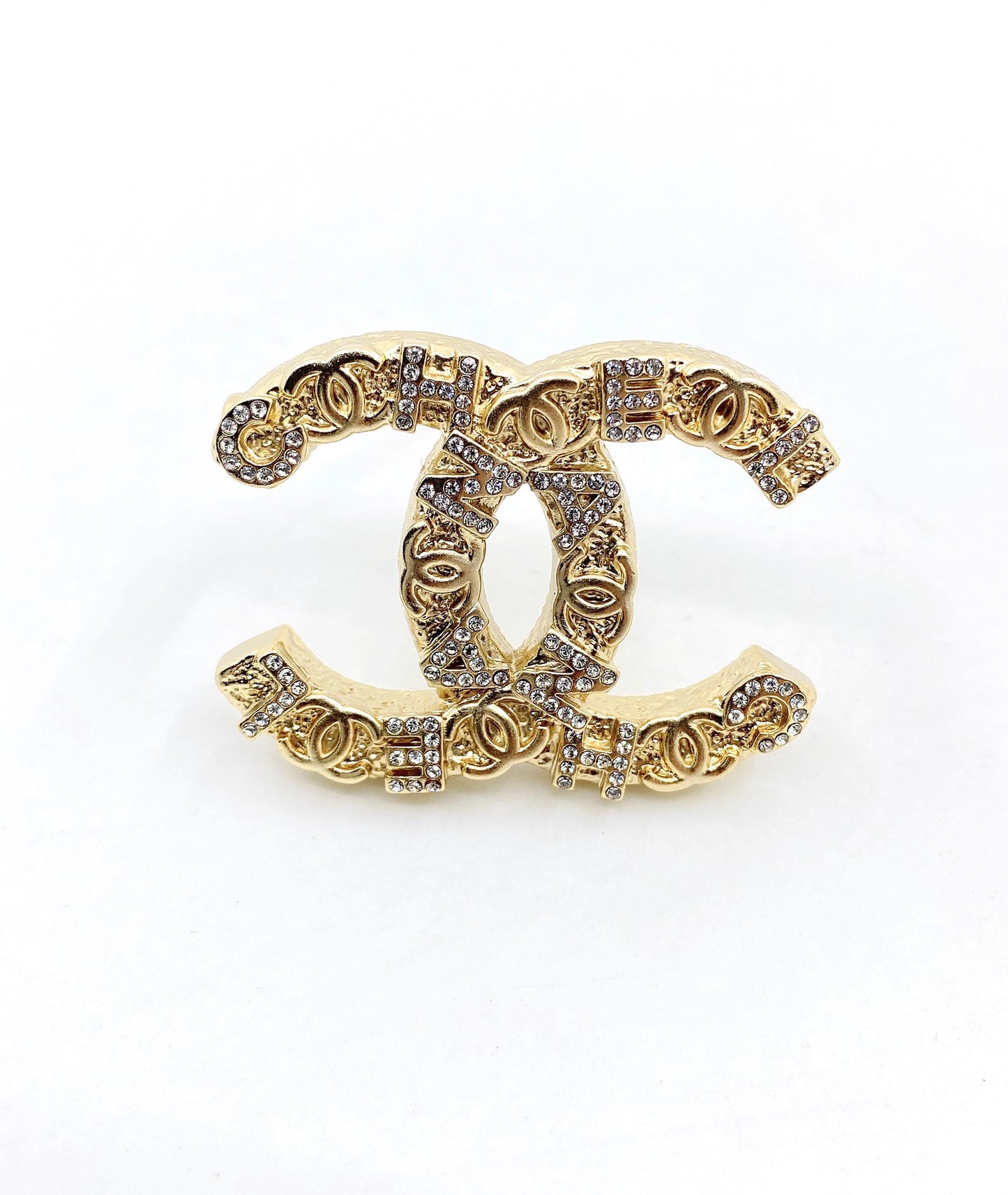 Double-C Emblem Brooch in Gold-Tone – Design 005 main product view