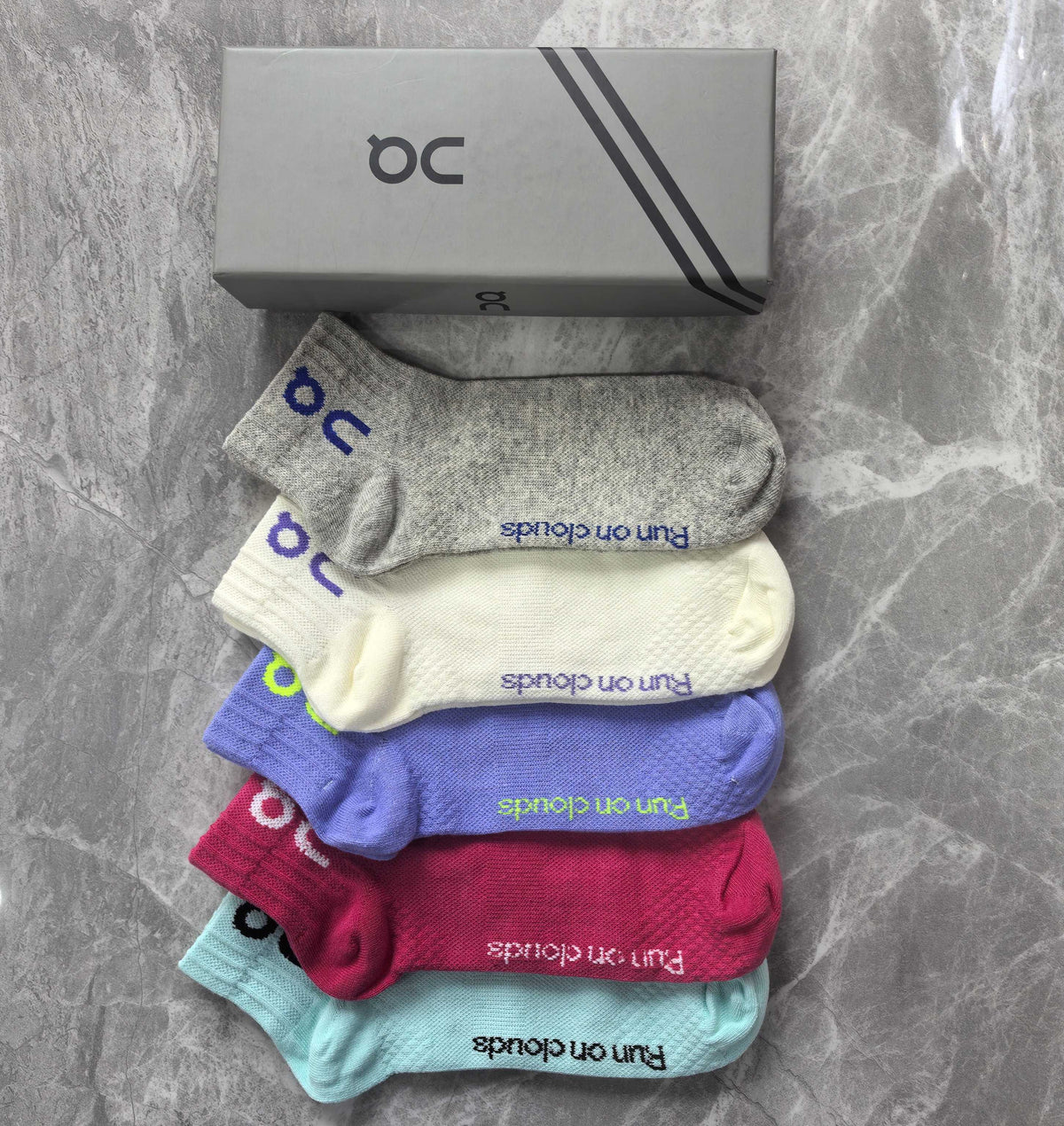 On Logo Details Ankle Socks - 5-Pair Set