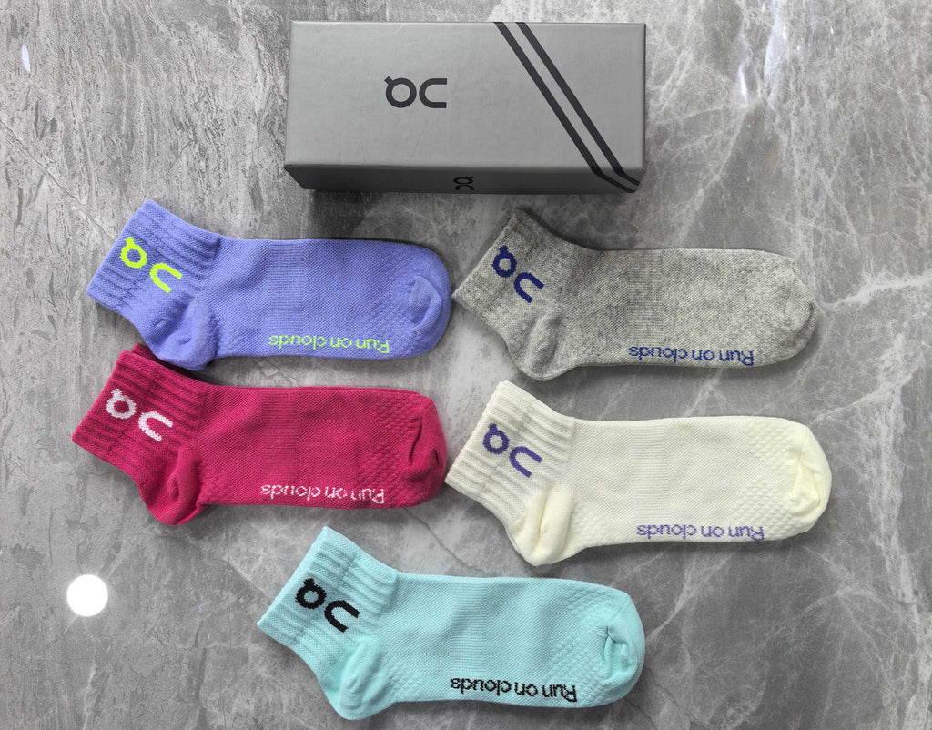 On Logo Details Ankle Socks - 5-Pair Set