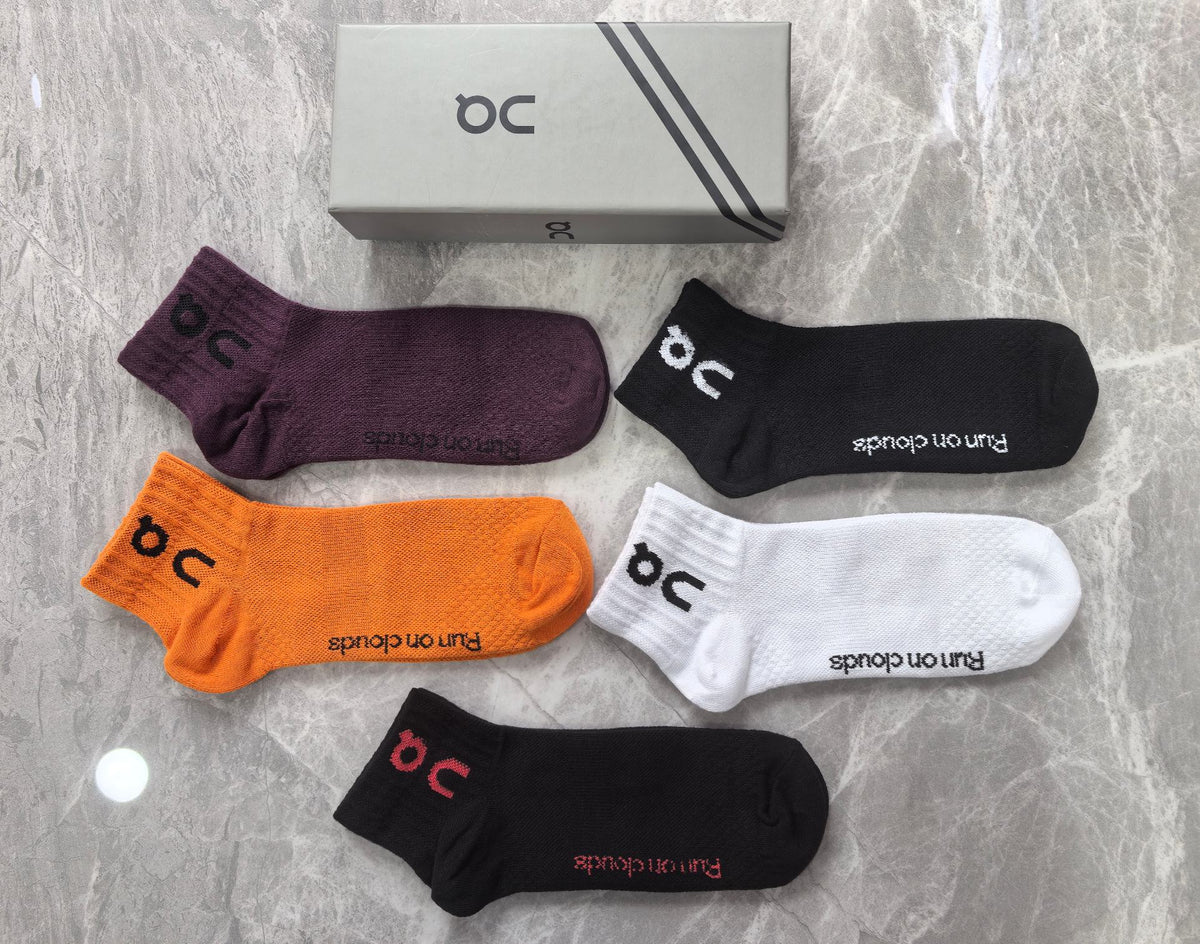 On Logo Details Ankle Socks - 5-Pair Set