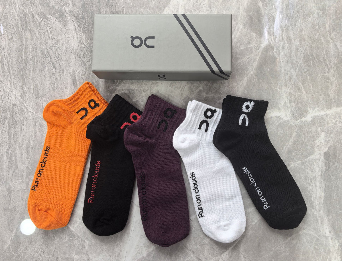 On Logo Details Ankle Socks - 5-Pair Set