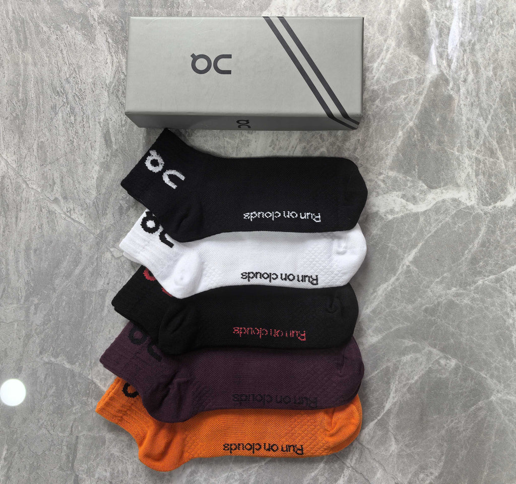 On Logo Details Ankle Socks - 5-Pair Set