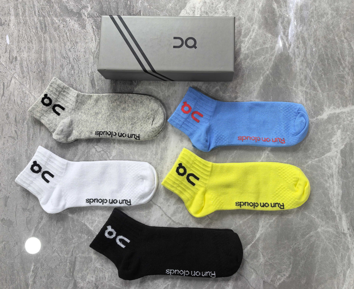 On Logo Details Ankle Socks - 5-Pair Set