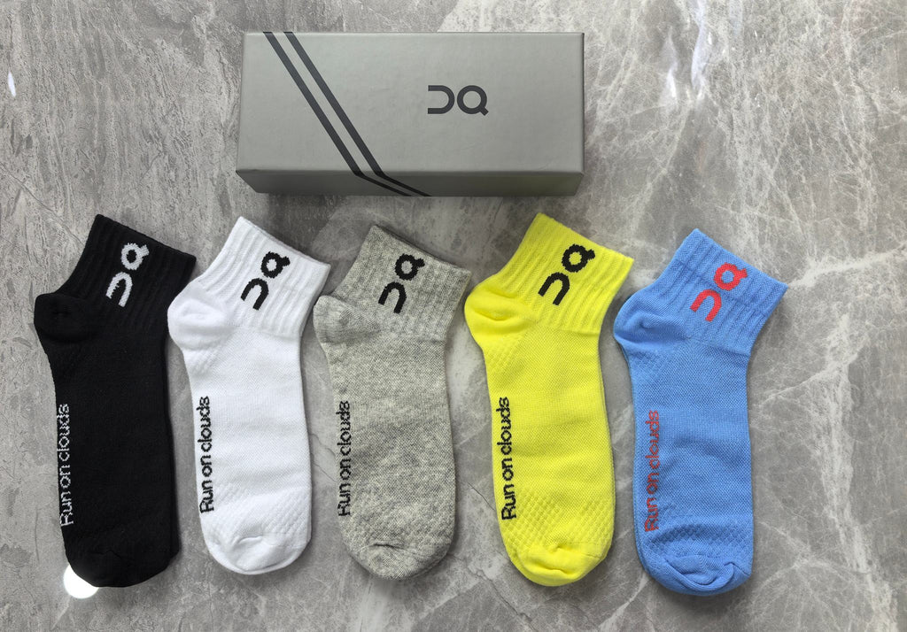 On Logo Details Ankle Socks - 5-Pair Set