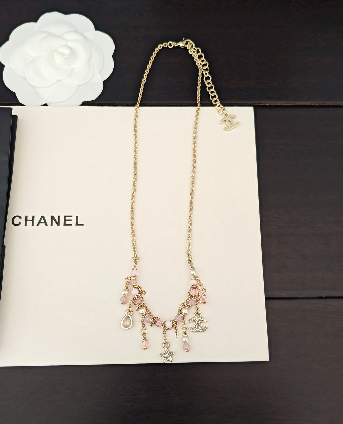Signature Emblem Pendant Necklace in Gold-Tone – Design 033 side detail