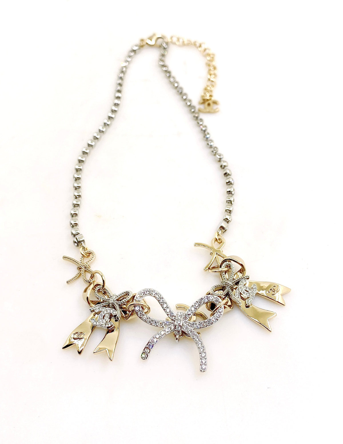Bow Pendant Necklace in Gold-Tone – Design 002 main product view