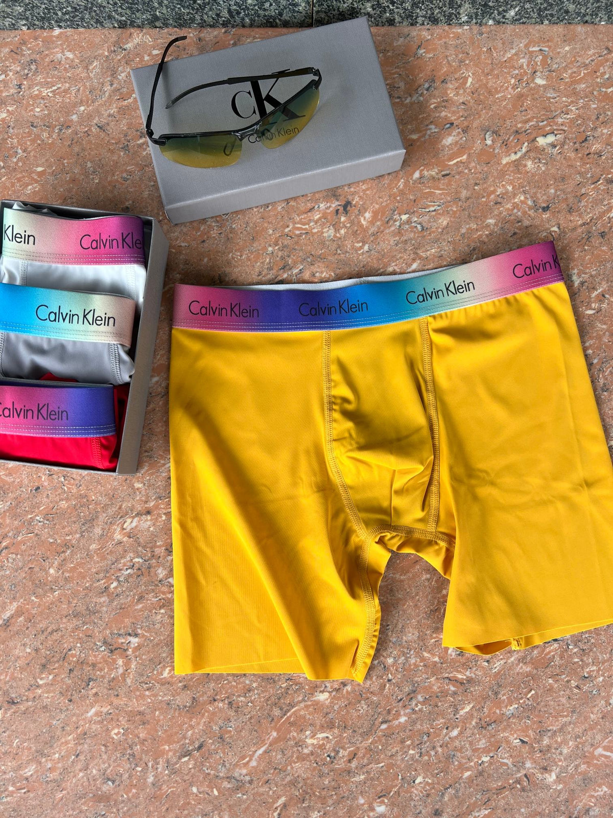 Calvin Klein Multicolour Logo Waistbands Men's Boxer Briefs - 3-Piece Box