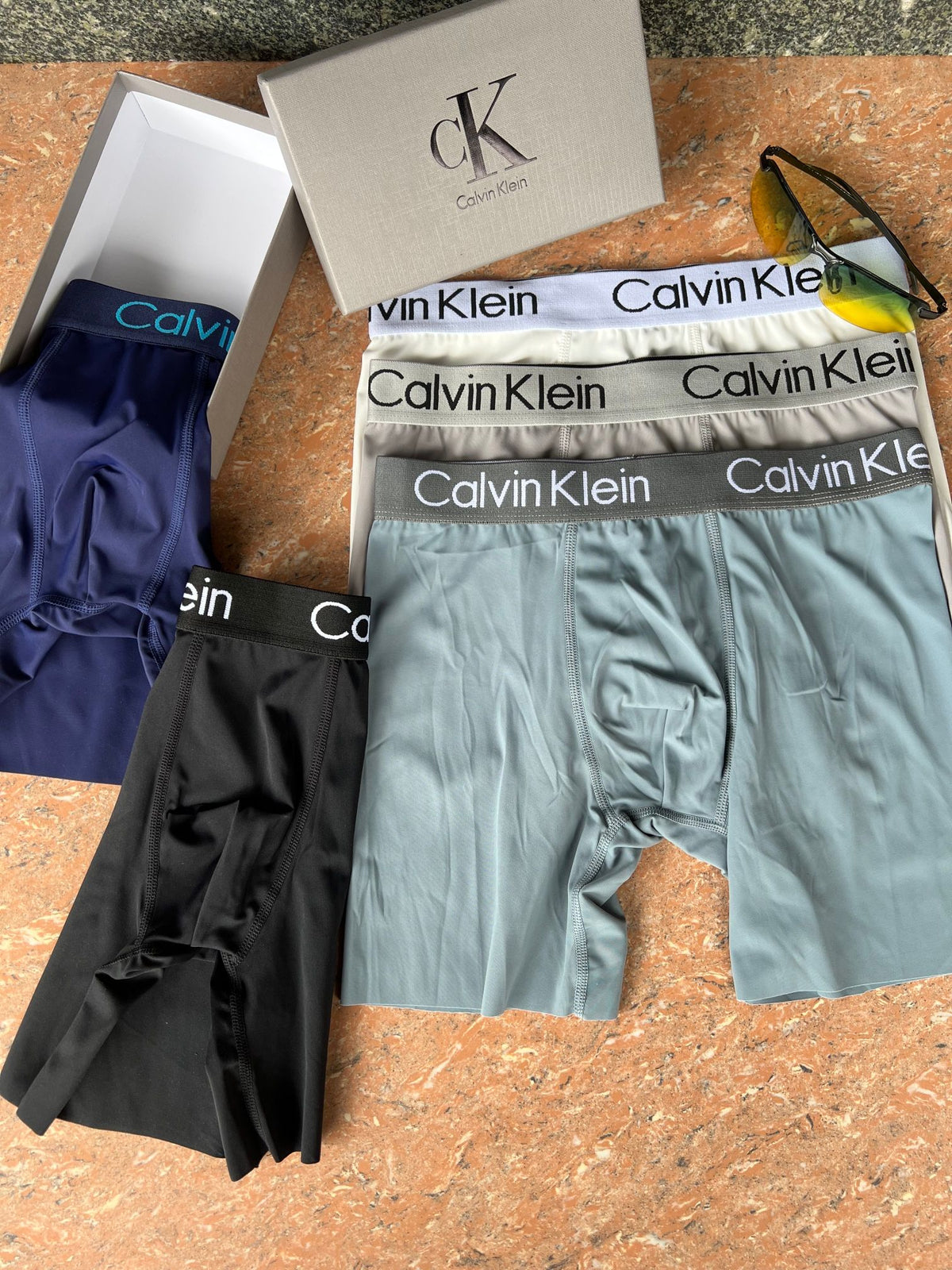 Calvin Klein Logo Waistbands Men's Boxer Briefs - 3-Piece Box