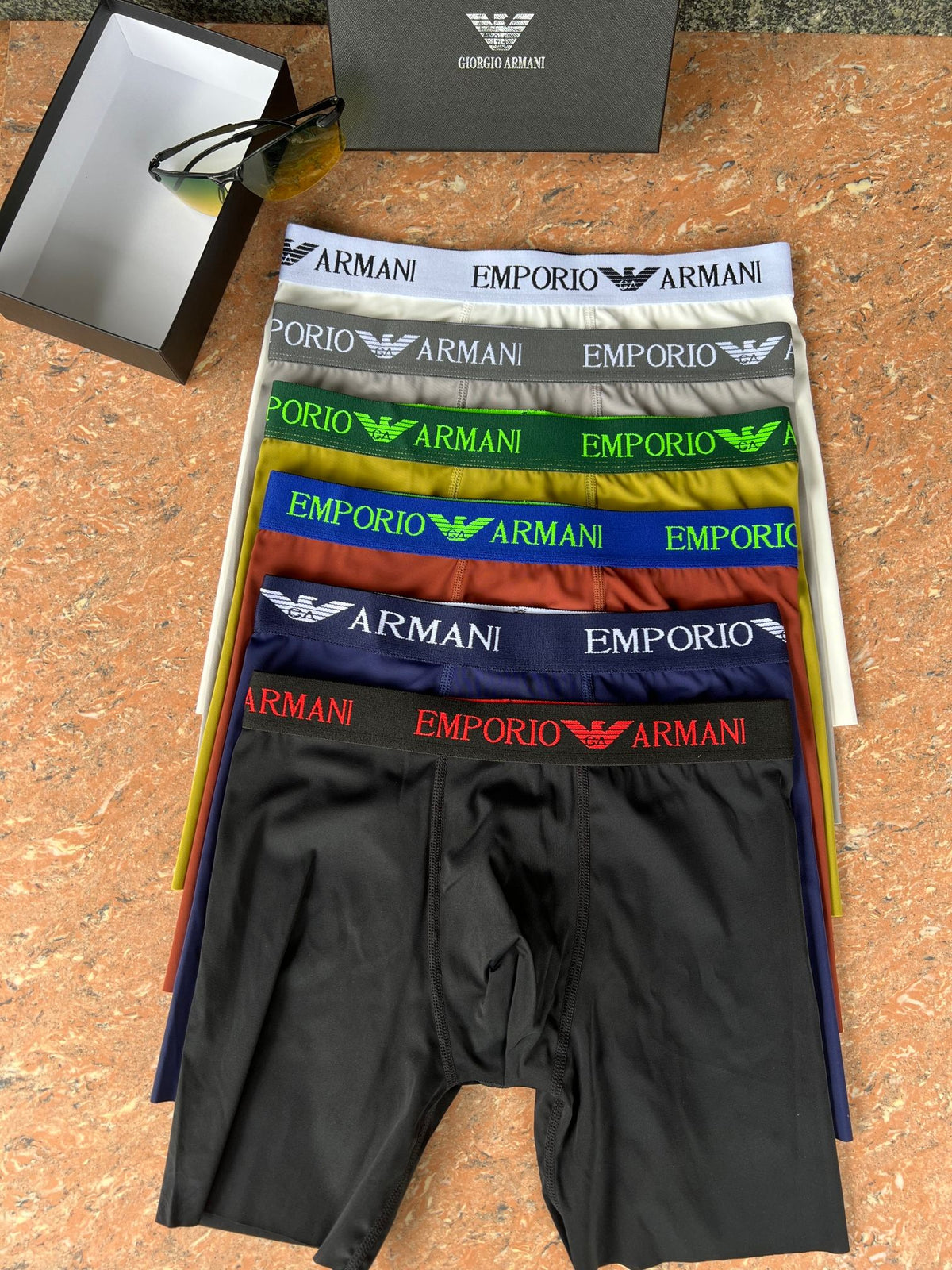 Armani Colourful Logo Waistbands Men's Boxer Briefs - 3-Piece Box