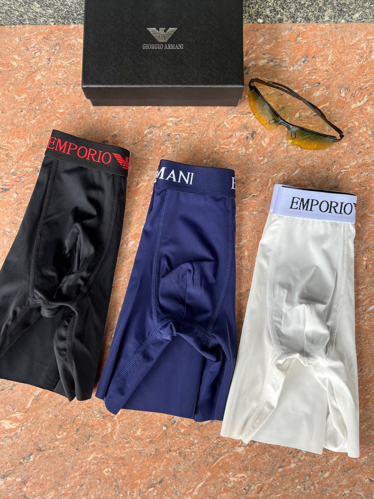 Armani Colourful Logo Waistbands Men's Boxer Briefs - 3-Piece Box