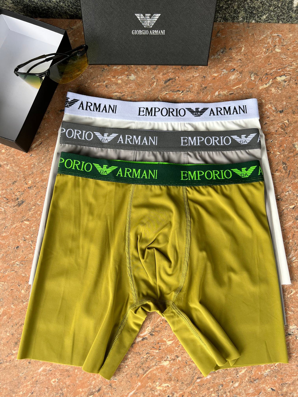 Armani Colourful Logo Waistbands Men's Boxer Briefs - 3-Piece Box