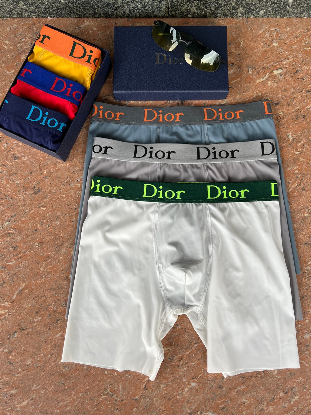 Dior Visible Branded Waistband Or Emblem Details Men's Boxer Briefs - 3-Piece Box