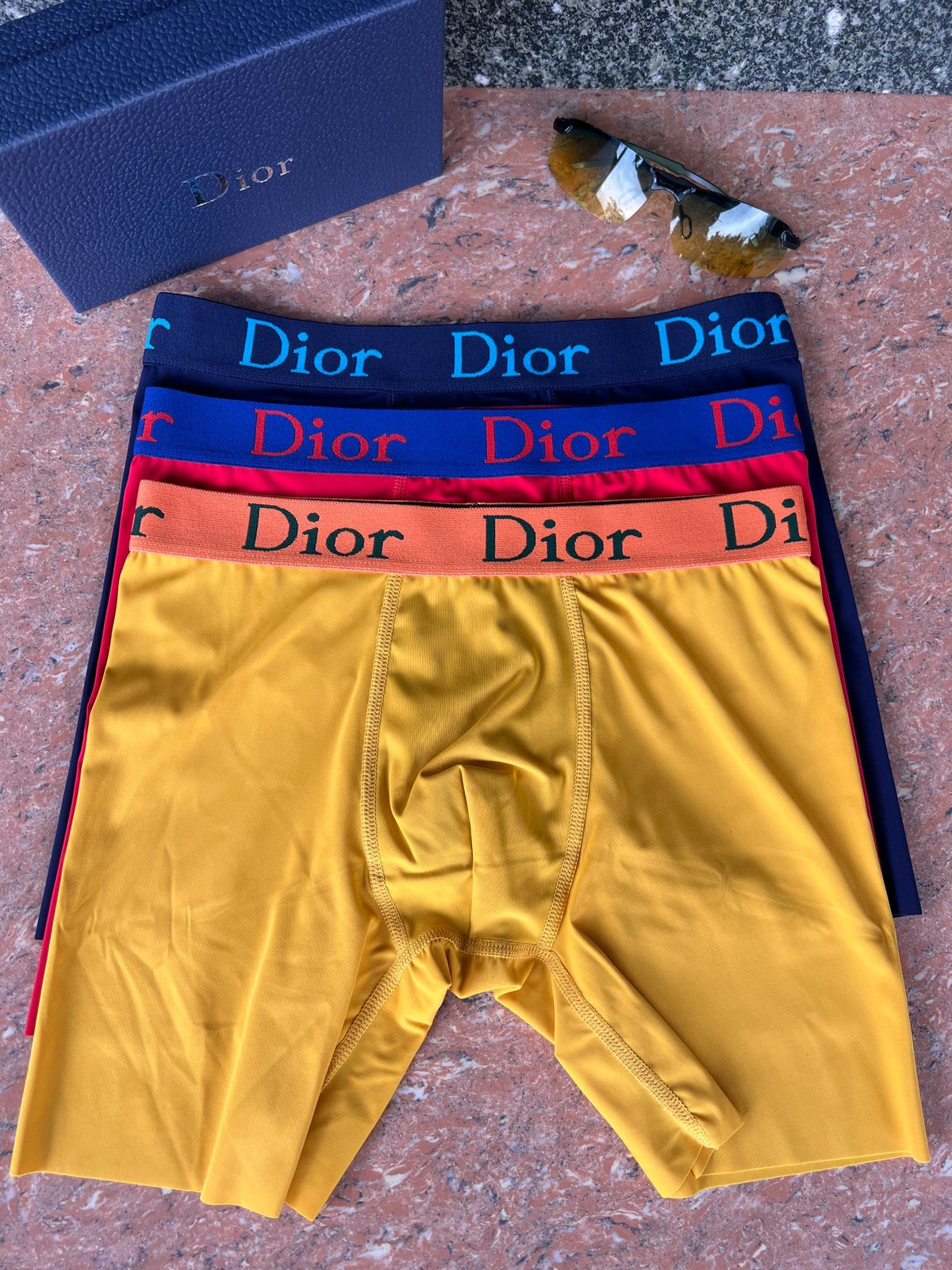 Dior Visible Branded Waistband Or Emblem Details Men's Boxer Briefs - 3-Piece Box