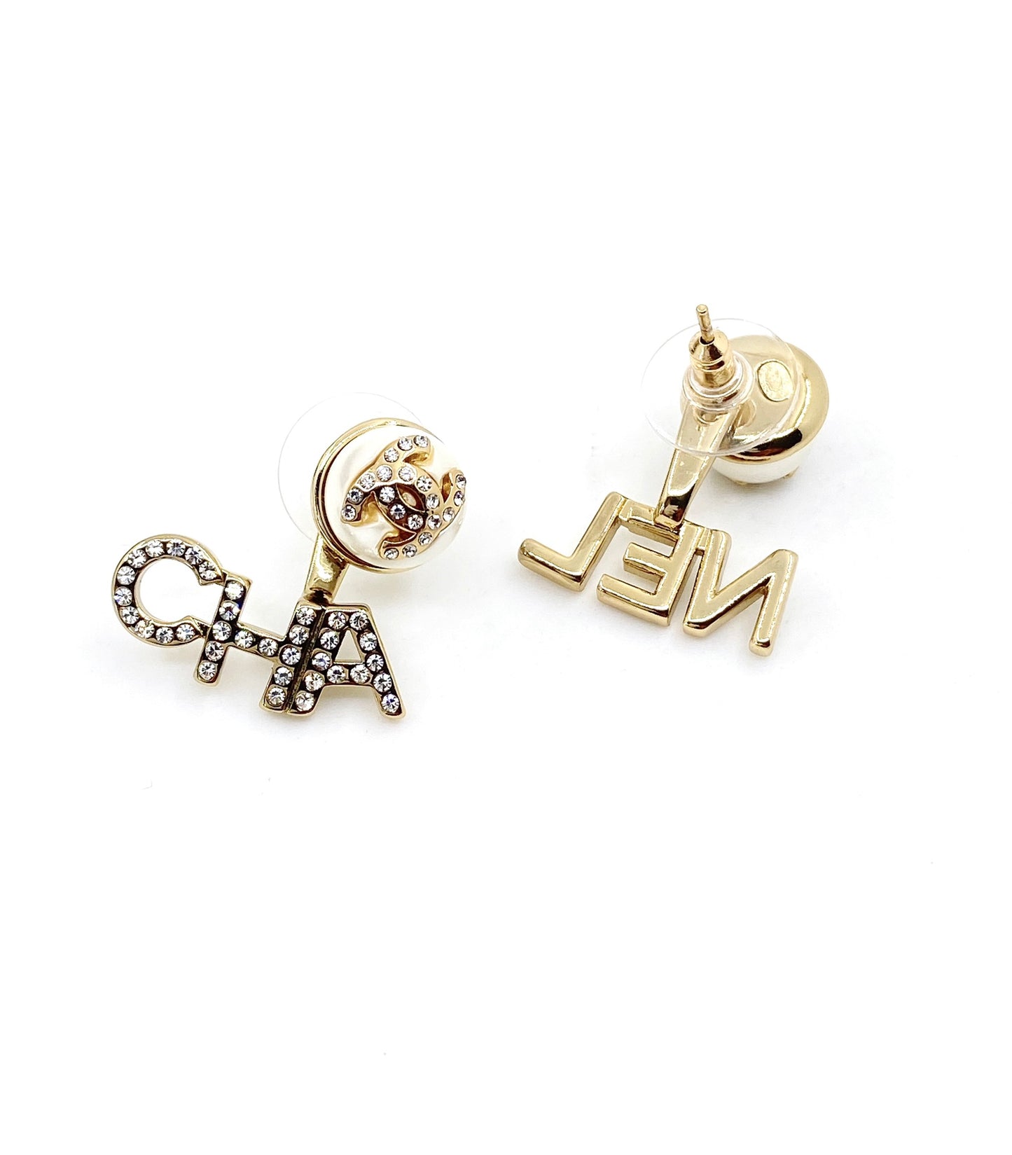 Letter Statement Earrings in Gold-Tone – Design 001 main product view