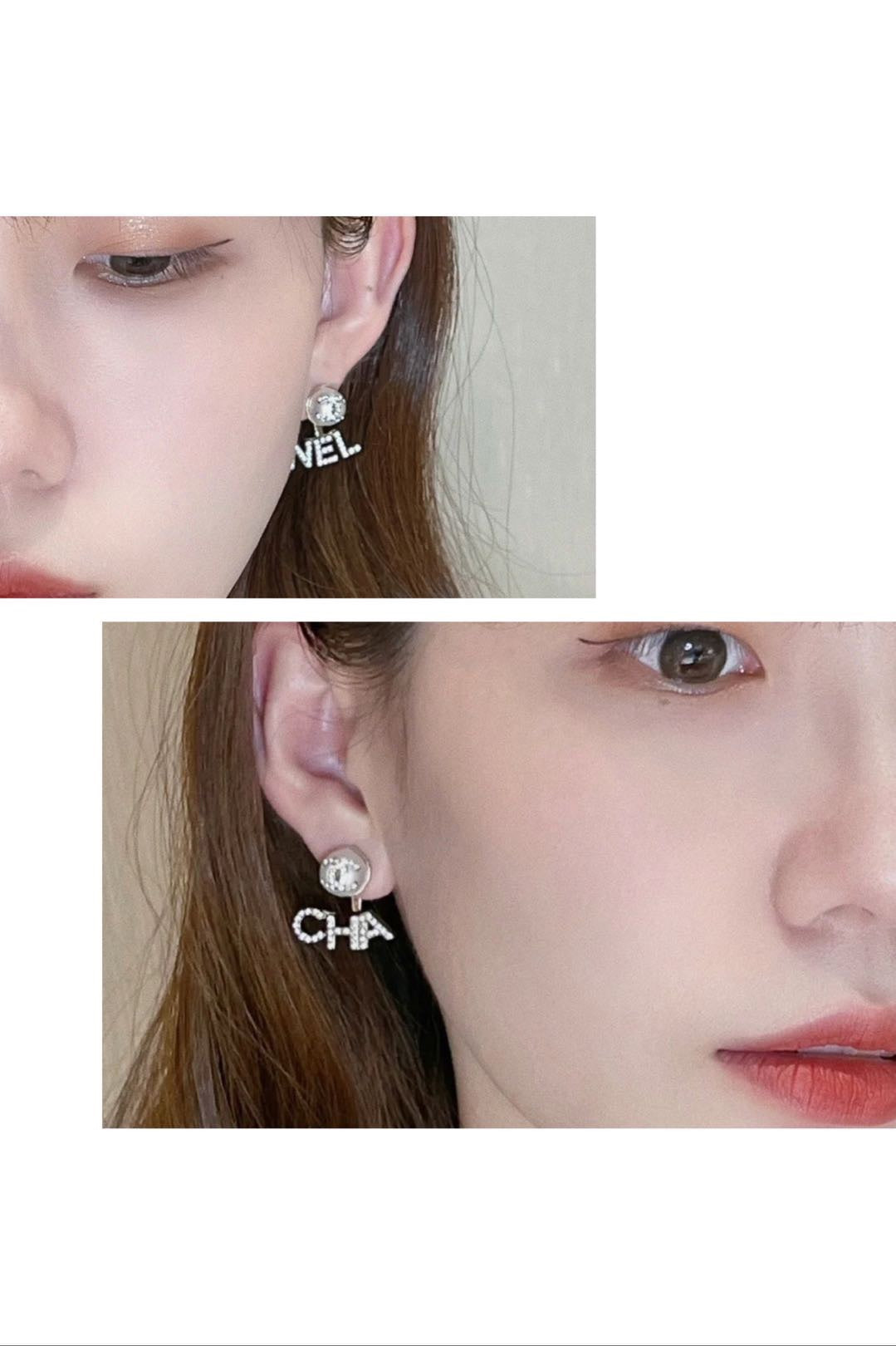 Letter Statement Earrings in Gold-Tone – Design 001 front product view