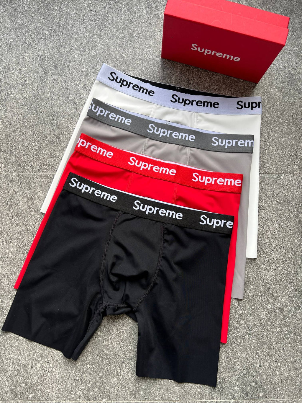 Supreme Visible Branded Waistband Or Emblem Details Men's Boxer Briefs - 3-Piece Box