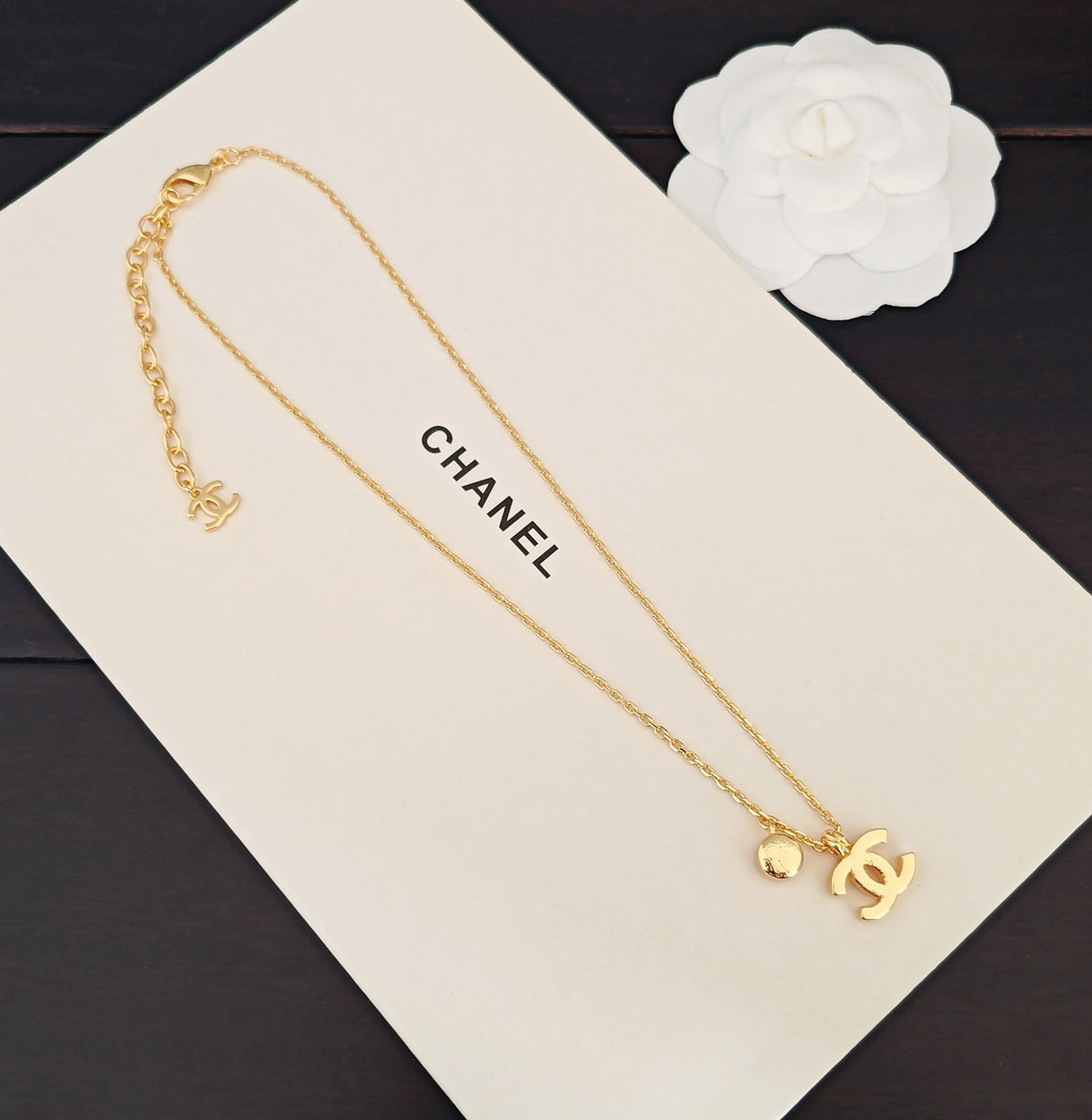 Signature Emblem Crystal-Accent Pendant Necklace – White Detail detail view