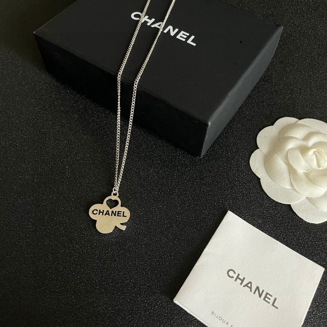 Camellia Pendant Necklace in Polished Metal-Tone – Camellia Detail – Design 002 close-up detail