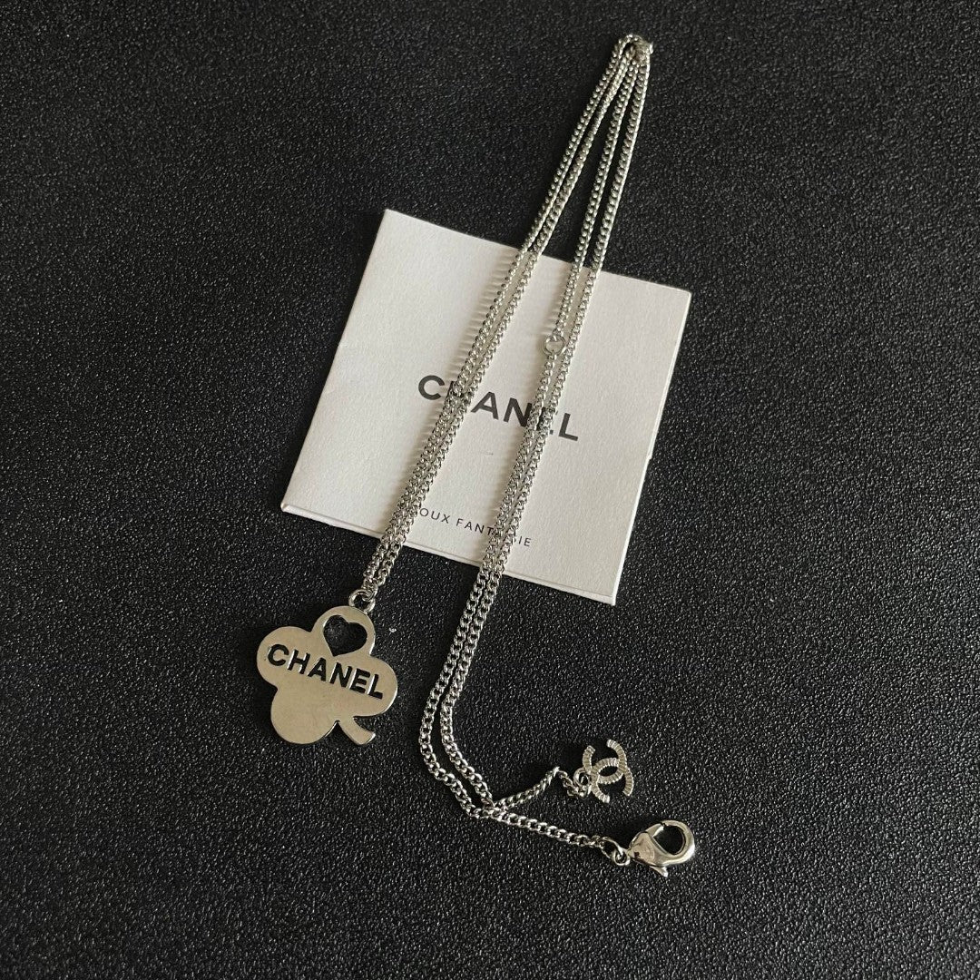 Camellia Pendant Necklace in Polished Metal-Tone – Camellia Detail – Design 002 detail view