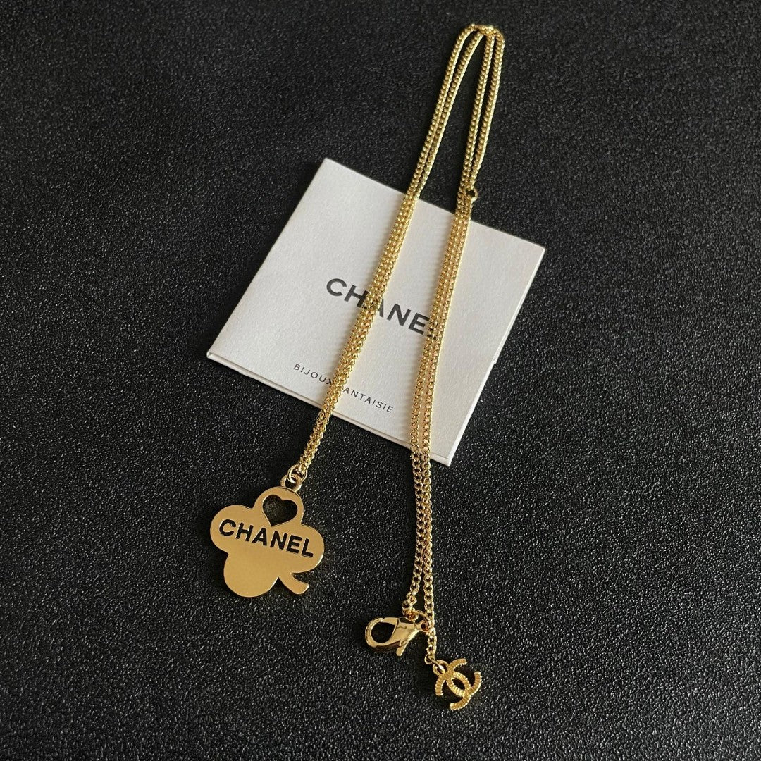 Camellia Pendant Necklace in Polished Metal-Tone – Camellia Detail detail view