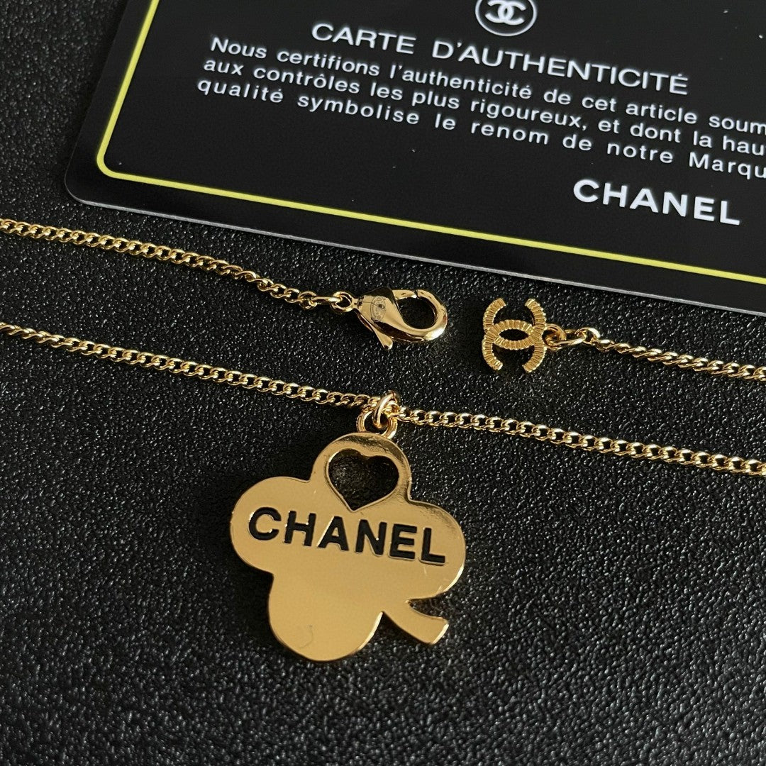 Camellia Pendant Necklace in Polished Metal-Tone – Camellia Detail main product view