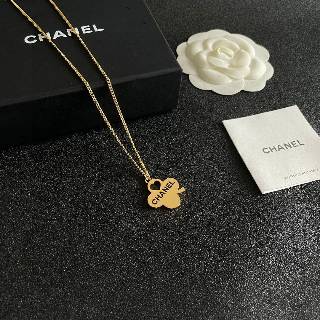 Camellia Pendant Necklace in Polished Metal-Tone – Camellia Detail styled product view