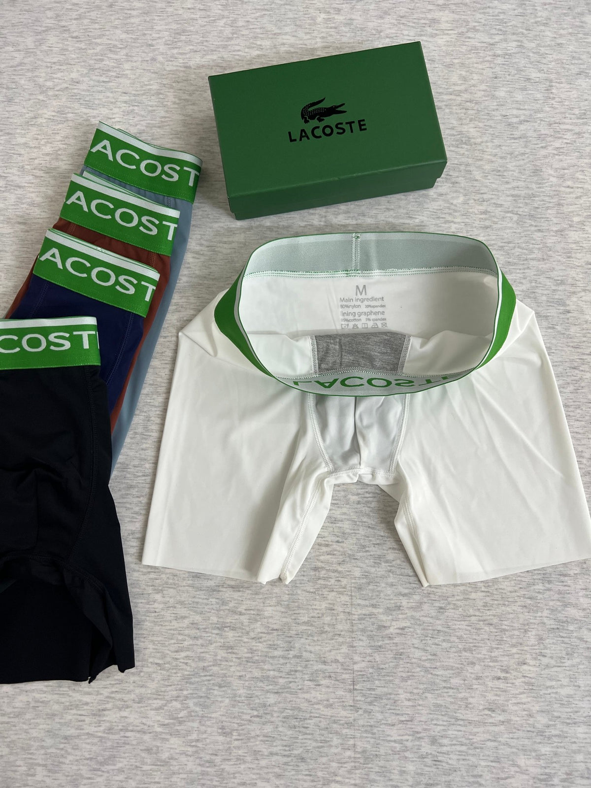 Lacoste Visible Branded Waistband Or Emblem Details Men's Boxer Briefs - 3-Piece Box
