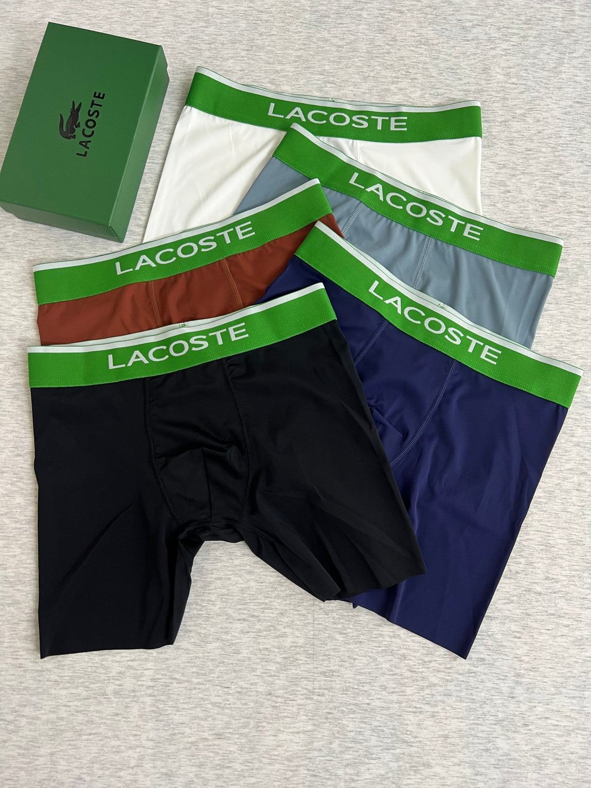 Lacoste Visible Branded Waistband Or Emblem Details Men's Boxer Briefs - 3-Piece Box