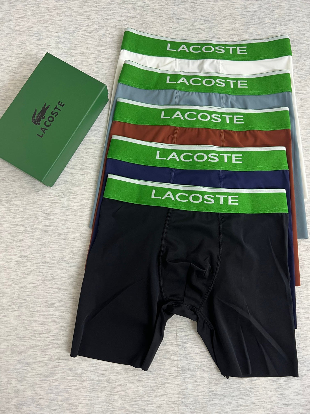 Lacoste Visible Branded Waistband Or Emblem Details Men's Boxer Briefs - 3-Piece Box