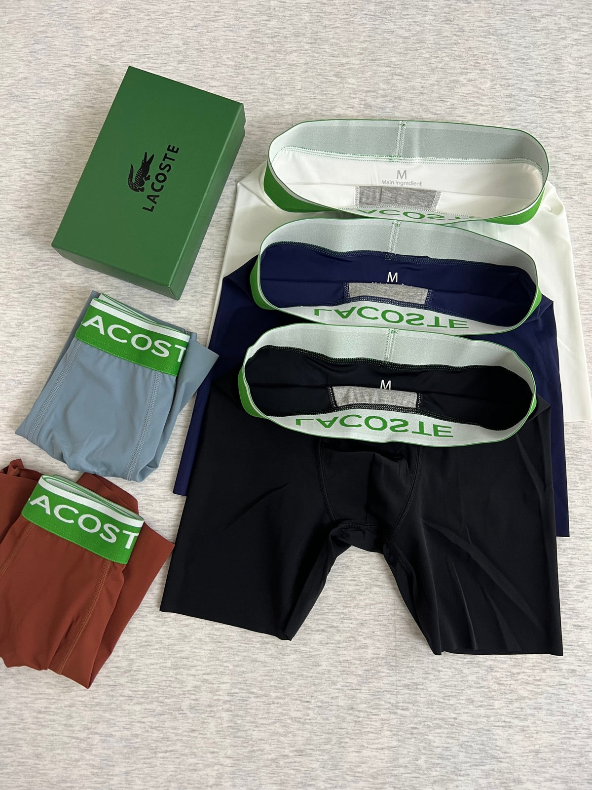 Lacoste Visible Branded Waistband Or Emblem Details Men's Boxer Briefs - 3-Piece Box