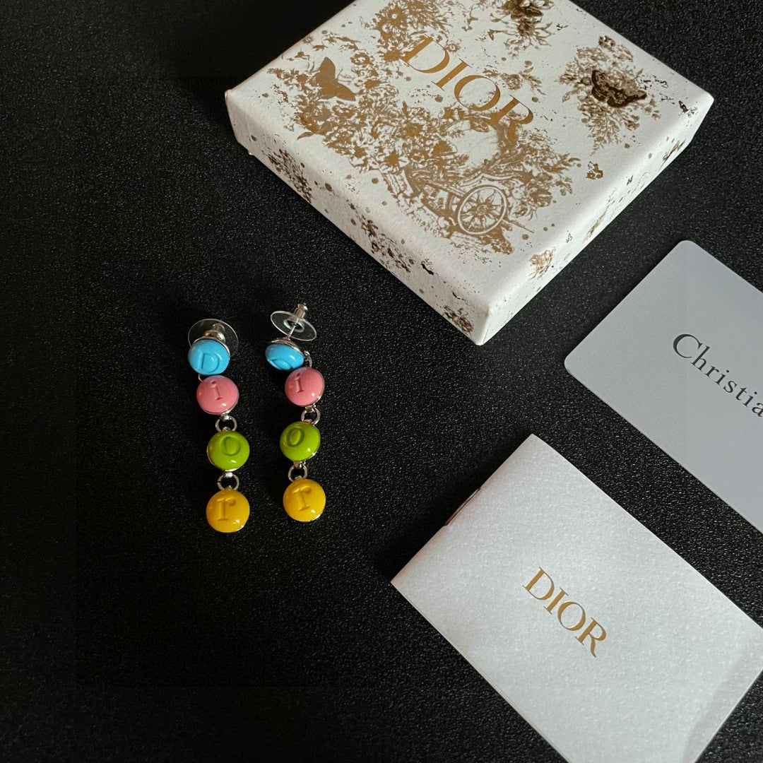 Graphic Letter Motif Statement Earrings in Polished Metal-Tone – Design 027 styled view