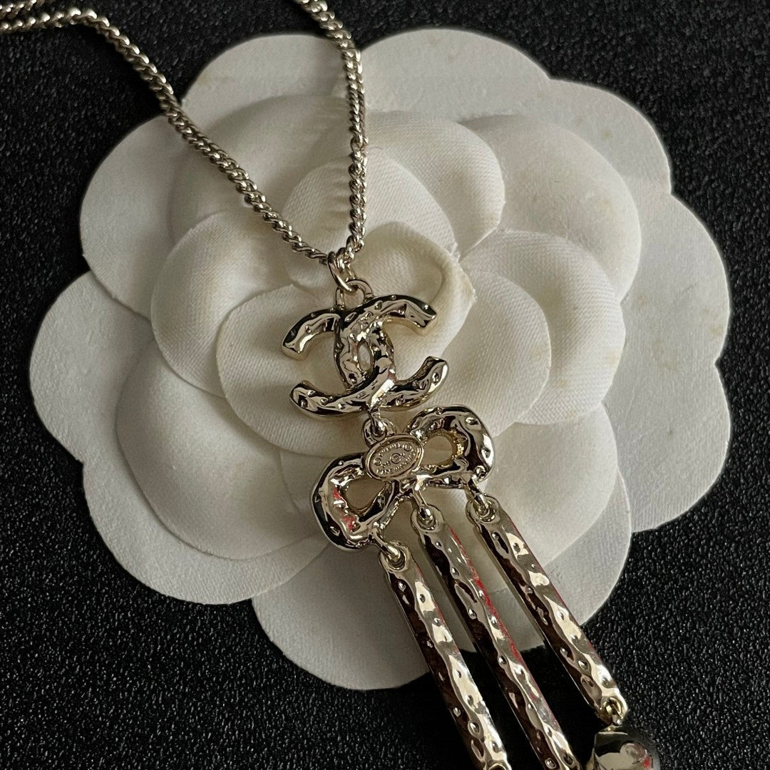 Double-C Emblem Crystal-Accent Pendant Necklace – Design 008 front product view