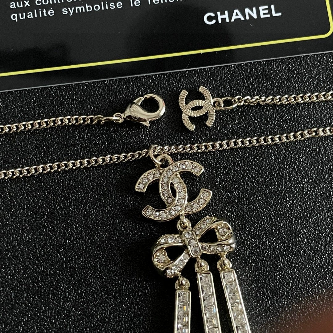 Double-C Emblem Crystal-Accent Pendant Necklace – Design 008 main product view