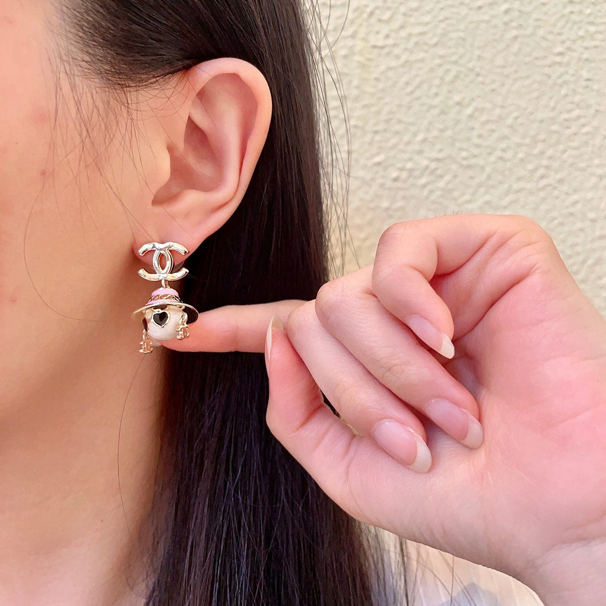 Signature Emblem Statement Earrings in Polished Metal-Tone – Design 003 front product view