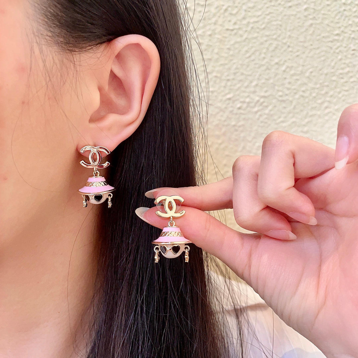 Signature Emblem Statement Earrings in Polished Metal-Tone – Design 024 main product view