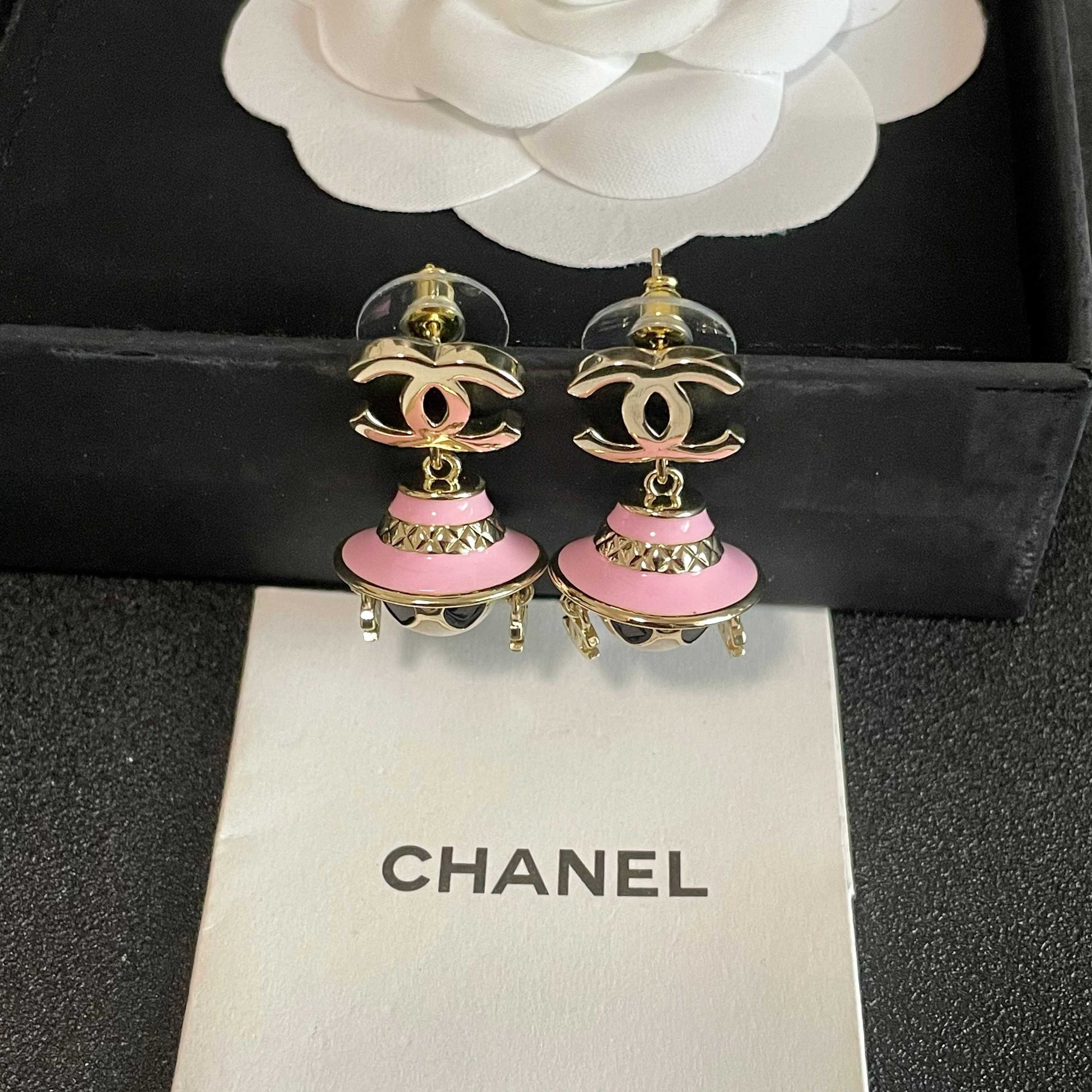 Signature Emblem Statement Earrings in Polished Metal-Tone – Design 024 styled product view