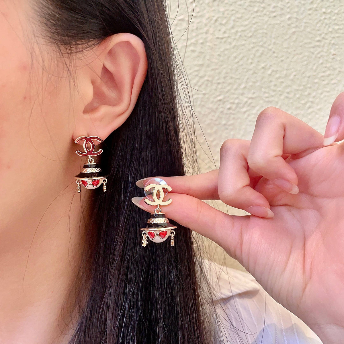 Signature Emblem Statement Earrings in Polished Metal-Tone – Design 002 main product view