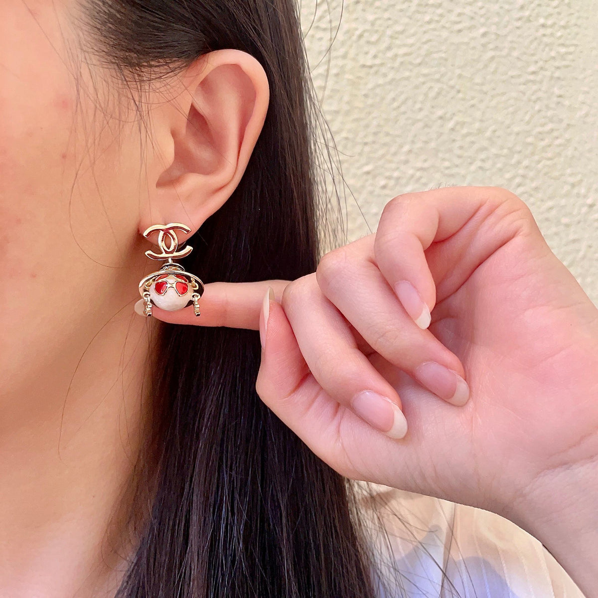 Signature Emblem Statement Earrings in Polished Metal-Tone – Design 002 front product view