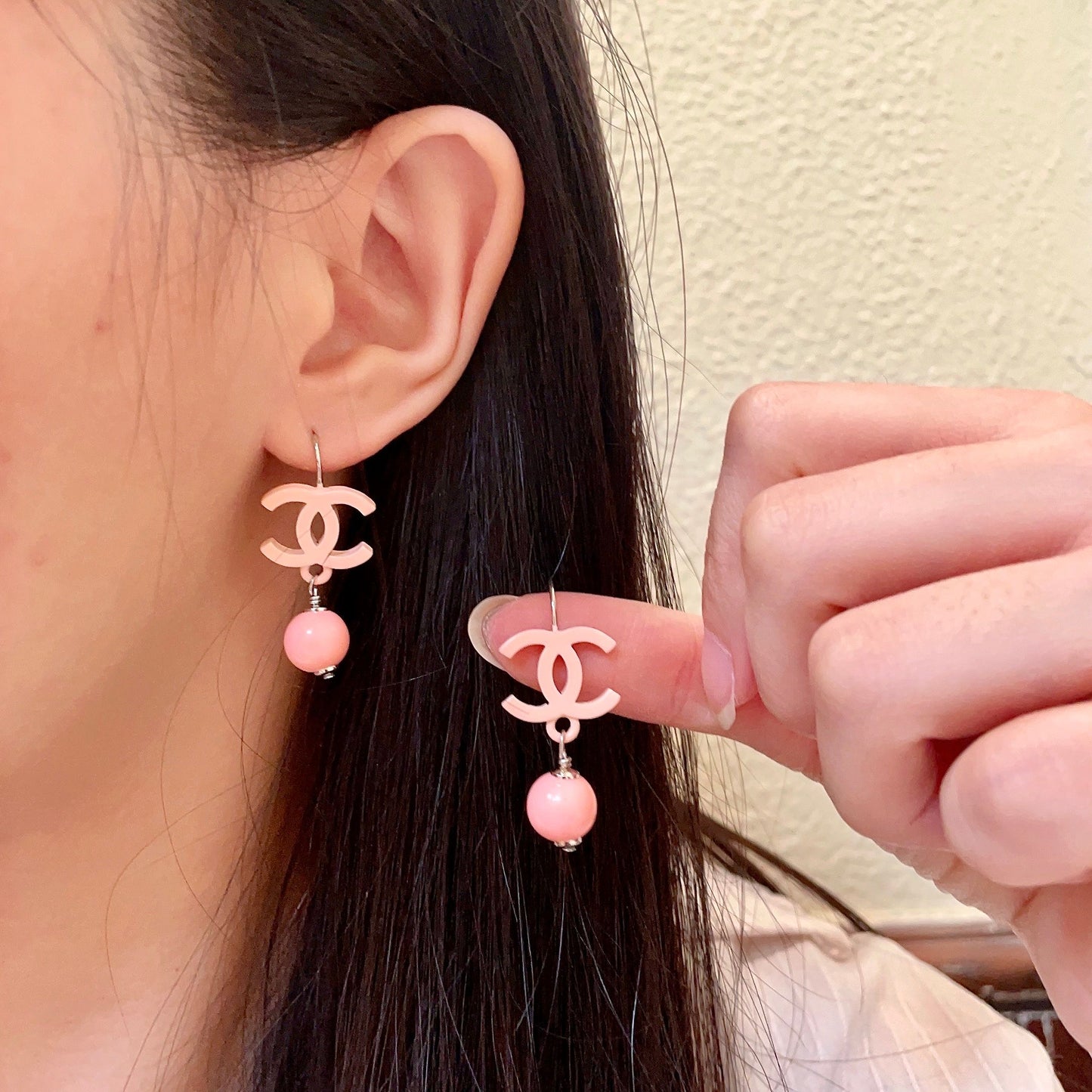 Double-C Emblem Statement Earrings in Polished Metal-Tone – Design 029 main product view