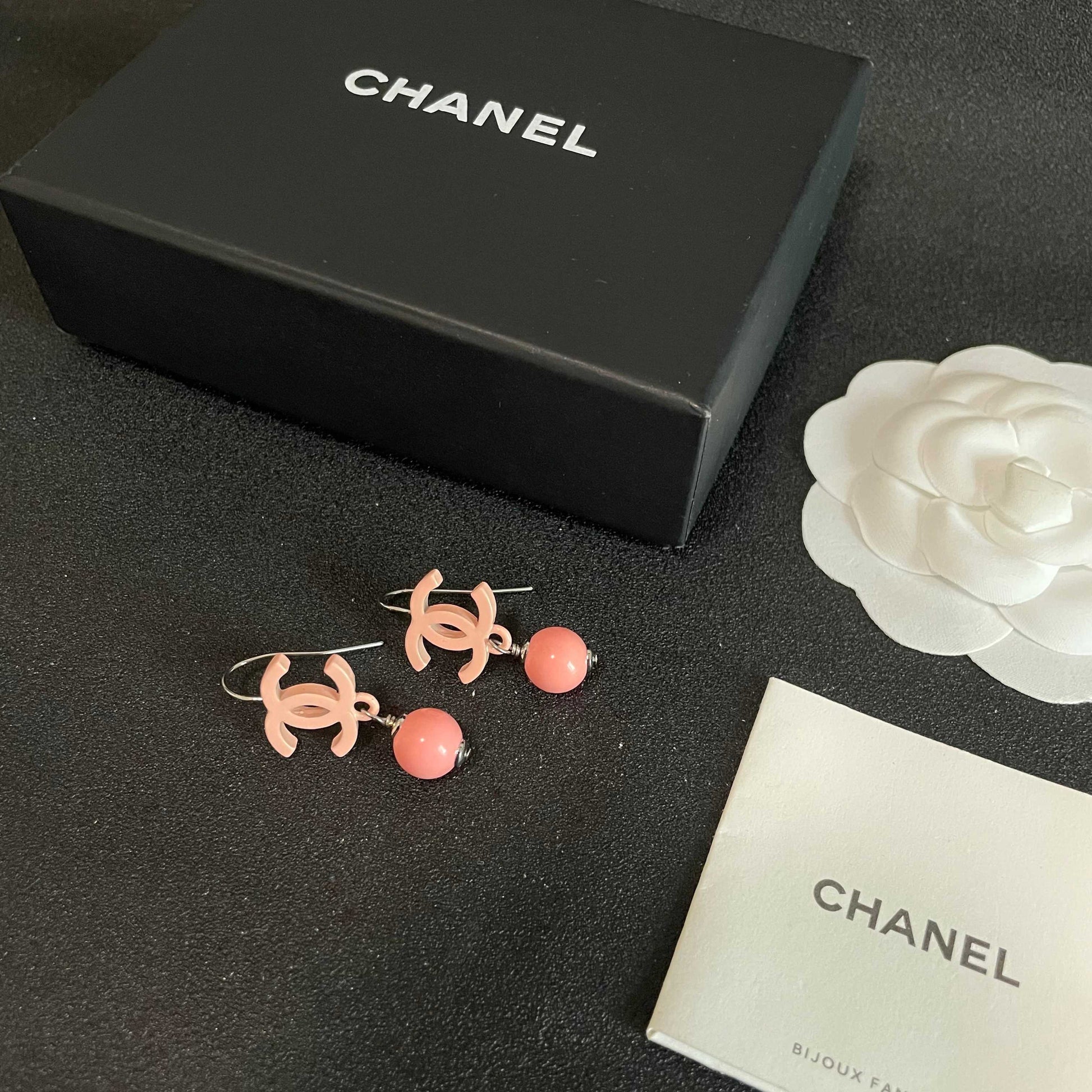Double-C Emblem Statement Earrings in Polished Metal-Tone – Design 029 styled product view
