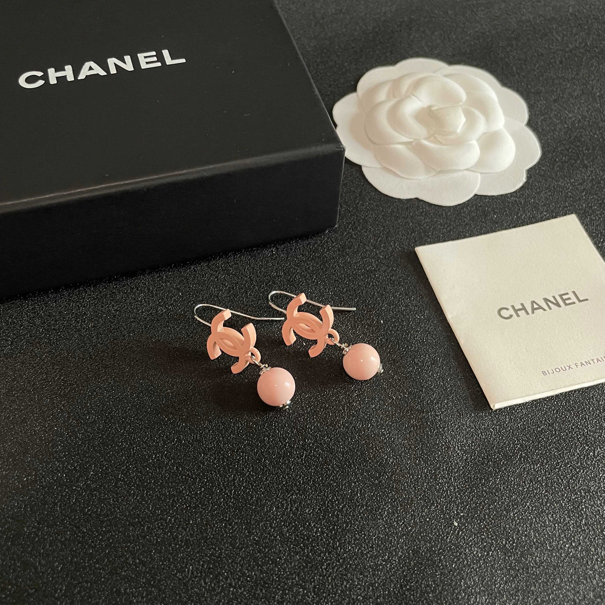 Double-C Emblem Statement Earrings in Polished Metal-Tone – Design 027 styled product view