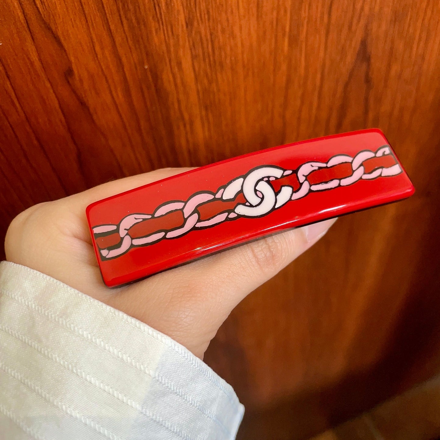 Double-C Emblem Hair Clip – Design 010 detail view
