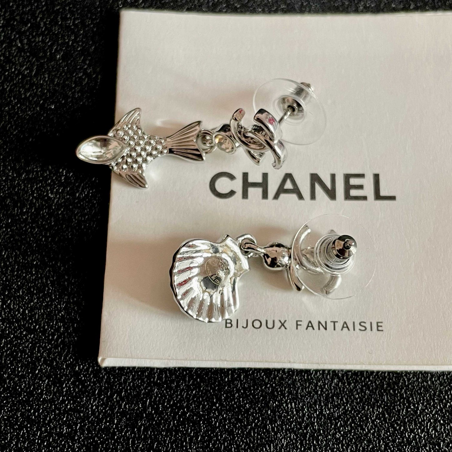Double-C Emblem Statement Earrings in Polished Metal-Tone – Design 002 main product view