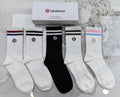 Lululemon Stripe Accents And Small Round Emblems Crew Socks - 5-Pair Set