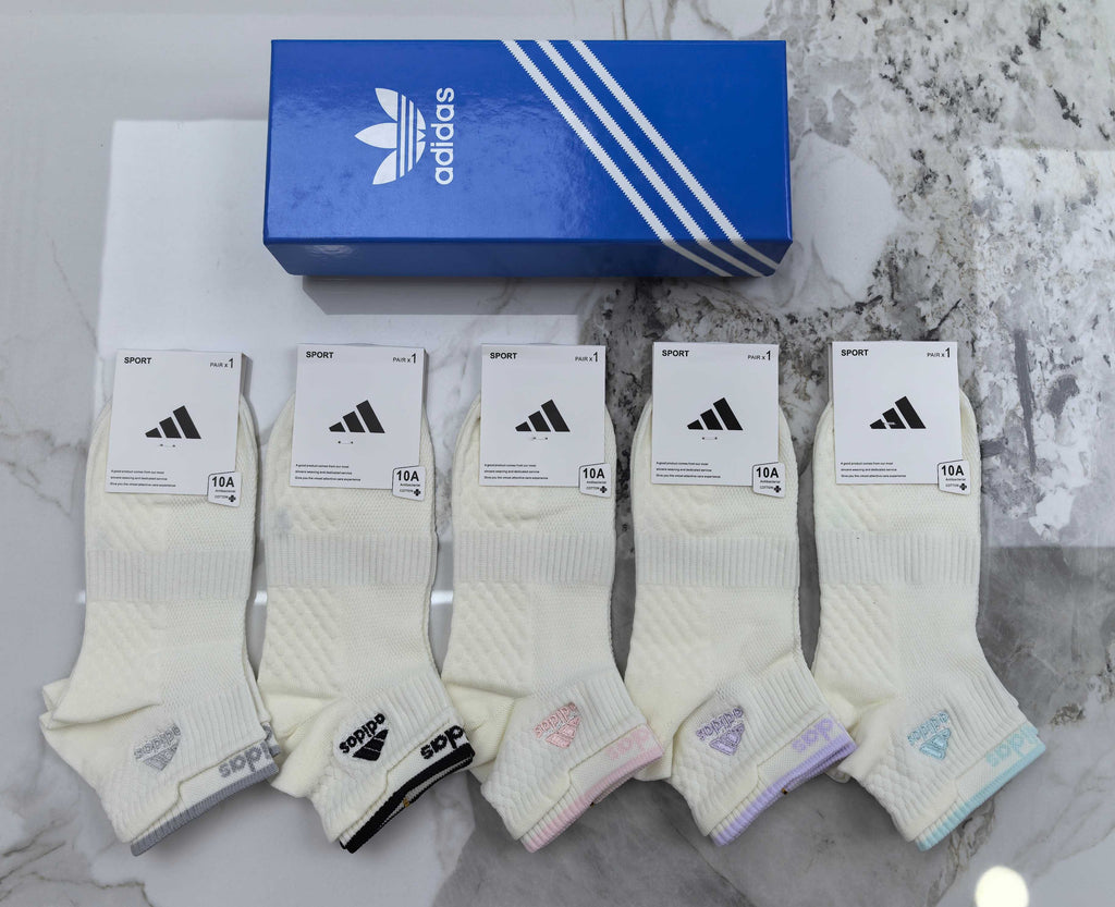 Adidas Cotton Short Socks - 5-Pair Pack