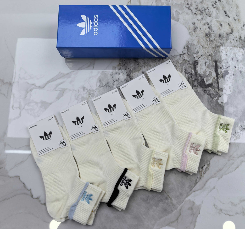 Adidas Cotton Short Socks - 5-Pair Pack