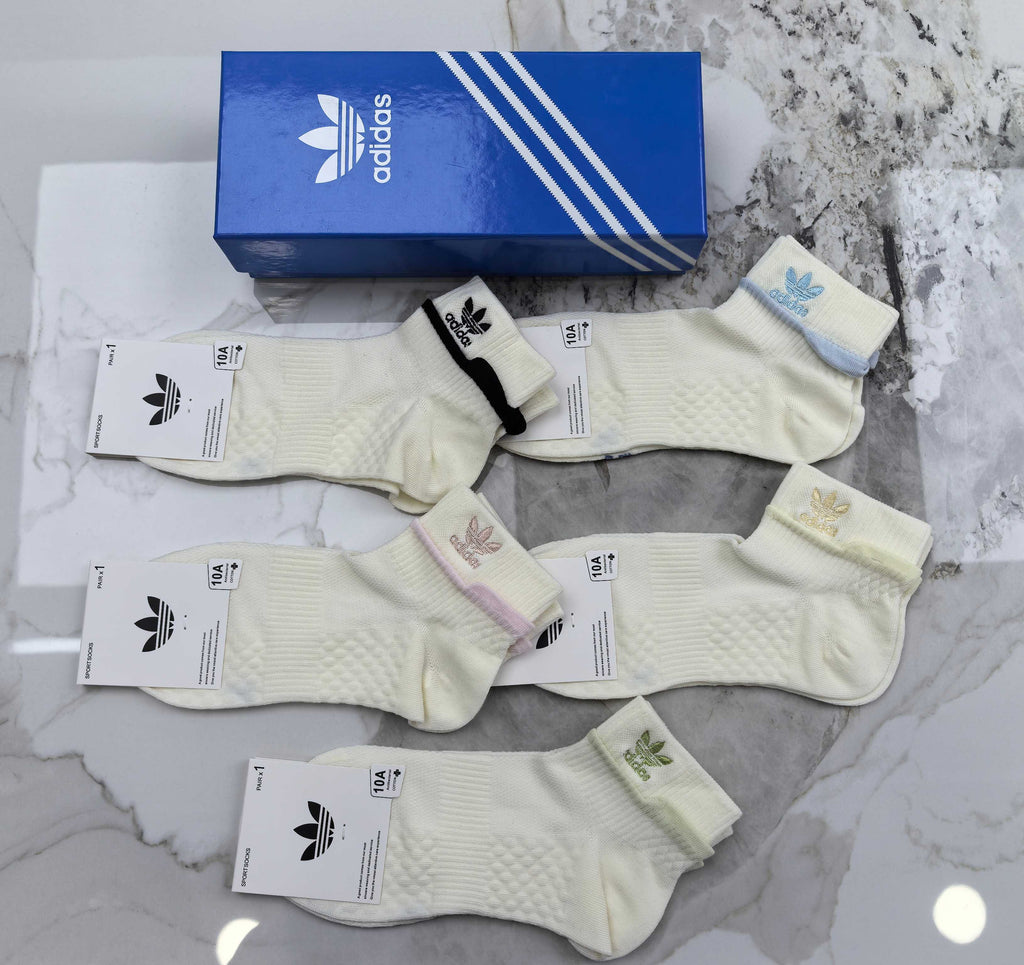 Adidas Cotton Short Socks - 5-Pair Pack